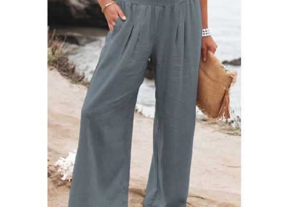 Women Cotton Linen Wide Leg Pants