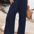 Women Cotton Linen Wide Leg Pants