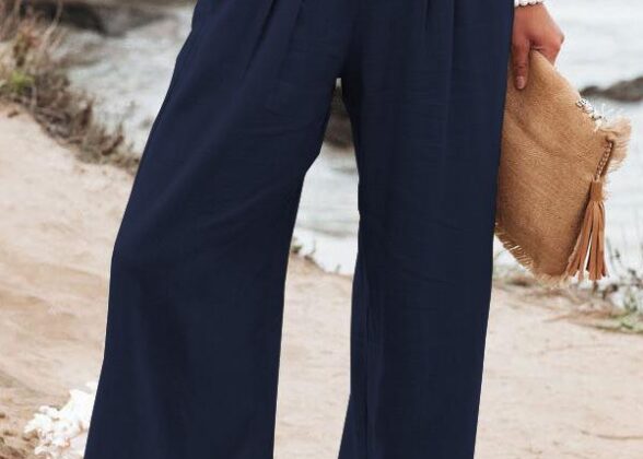 Women Cotton Linen Wide Leg Pants