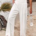 Women Cotton Linen Wide Leg Pants