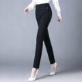 Womens Spring Elegant High Waist Casual Stretch Pants