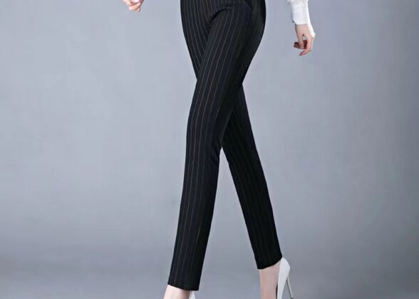 Womens Spring Elegant High Waist Casual Stretch Pants