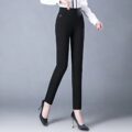 Womens Spring Elegant High Waist Casual Stretch Pants