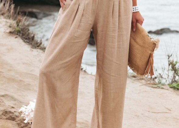 Women Cotton Linen Wide Leg Pants