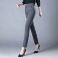 Womens Spring Elegant High Waist Casual Stretch Pants