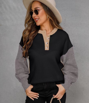 Long Sleeve With Loose Button Women’s Fashion Sweaters | Closeout Deal