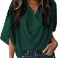 Womens Blouses and Tops Short Sleeve Chiffon Shirts