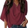 Womens Blouses and Tops Short Sleeve Chiffon Shirts