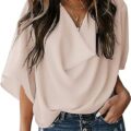 Womens Blouses and Tops Short Sleeve Chiffon Shirts