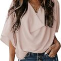 Womens Blouses and Tops Short Sleeve Chiffon Shirts