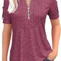 Womens Blouses and Tops Short Sleeve Chiffon Shirts